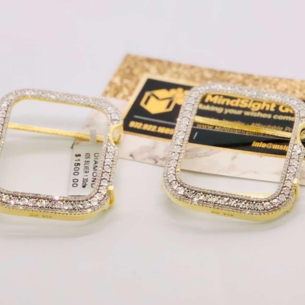 Real diamond Apple Watch bezel for series 8 Genuine diamonds NOT CZ 45mm, 41mm - Picture 9 of 15
